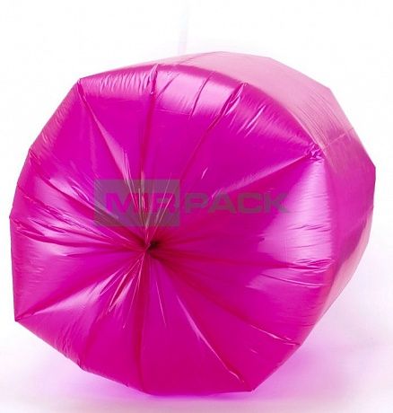 Мешки для мусора 120 литров, 14 мкм, ПНД, 10 шт. красные, 70х110 см, EXTRA - Вид 3