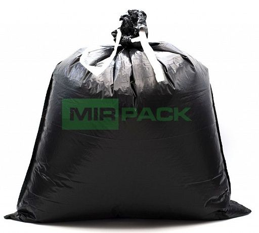 Мешки для мусора 35 л с завязками 30 мкм, ПСД, черные 3 слоя (в рулоне 10 штук, 50х60 см) Deluxe - Вид 4