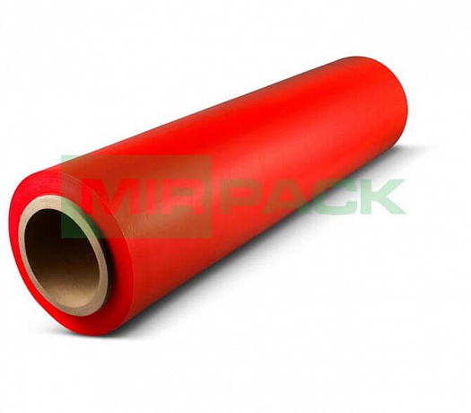 Стрейч пленка упаковочная 500 мм 20мкм 2кг красная для упаковки - Вид 1