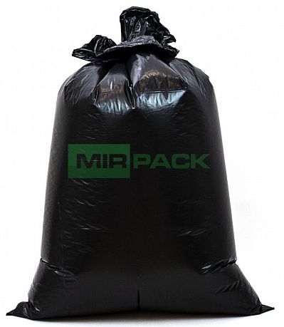 Мешки для мусора 120 литров, 60 мкм, 10 шт, ПВД 2 слоя, размер 70х110 см, черные, EXTRA LUX - Вид 2