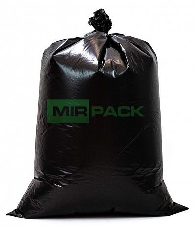 Мешки для мусора 120 л, 80 мкм, ПВД, 100 шт. черные, 2х слойные - Вид 1